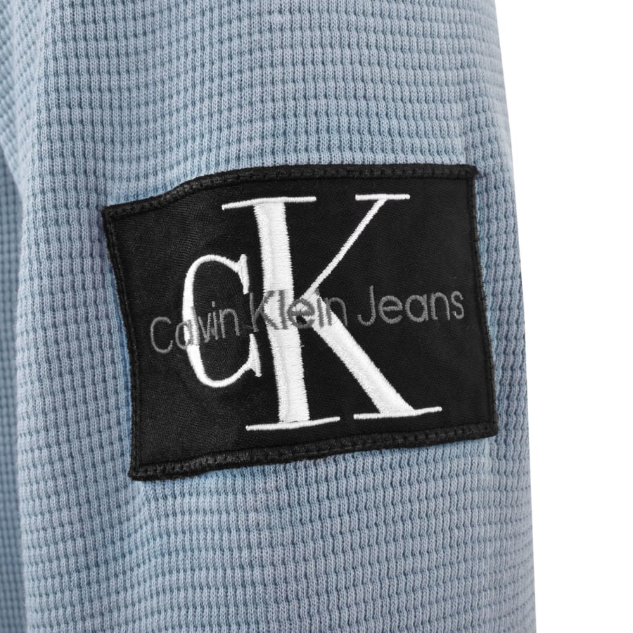 Calvin Klein Jeans Long Sleeve Waffle T Shirt Blue Mainline Menswear United States